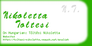 nikoletta toltesi business card
